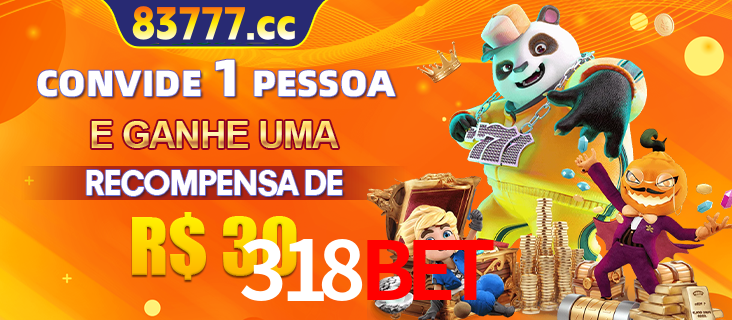 Banner institucional da 318BET sobre parceria de marcas e criação de uma marca de excelência, apresentando os mascotes de jogos populares como o Fortune Tiger.