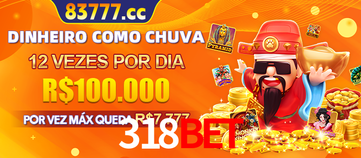 Banner do programa de recompensas Recomende para amigos do 318BET, detalhando os bônus por convidar amigos, com prêmios que chegam a R$288.888.