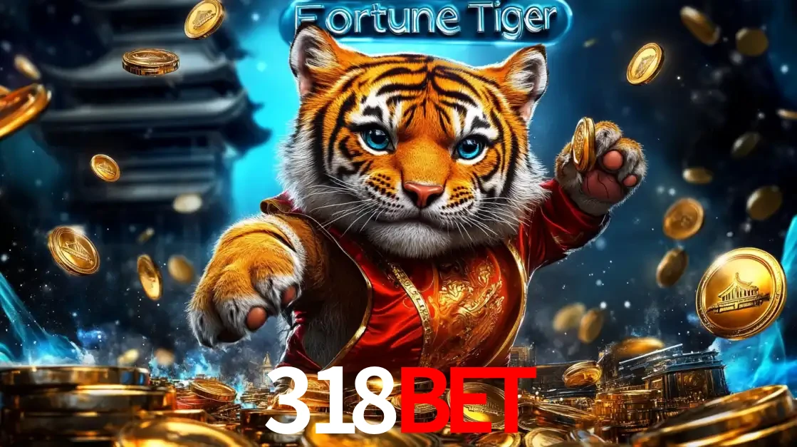 Imagem promocional do jogo de slot Fortune Tiger, com um tigre majestoso em traje tradicional cercado por uma fortuna em moedas de ouro, disponível agora no cassino 318BET.